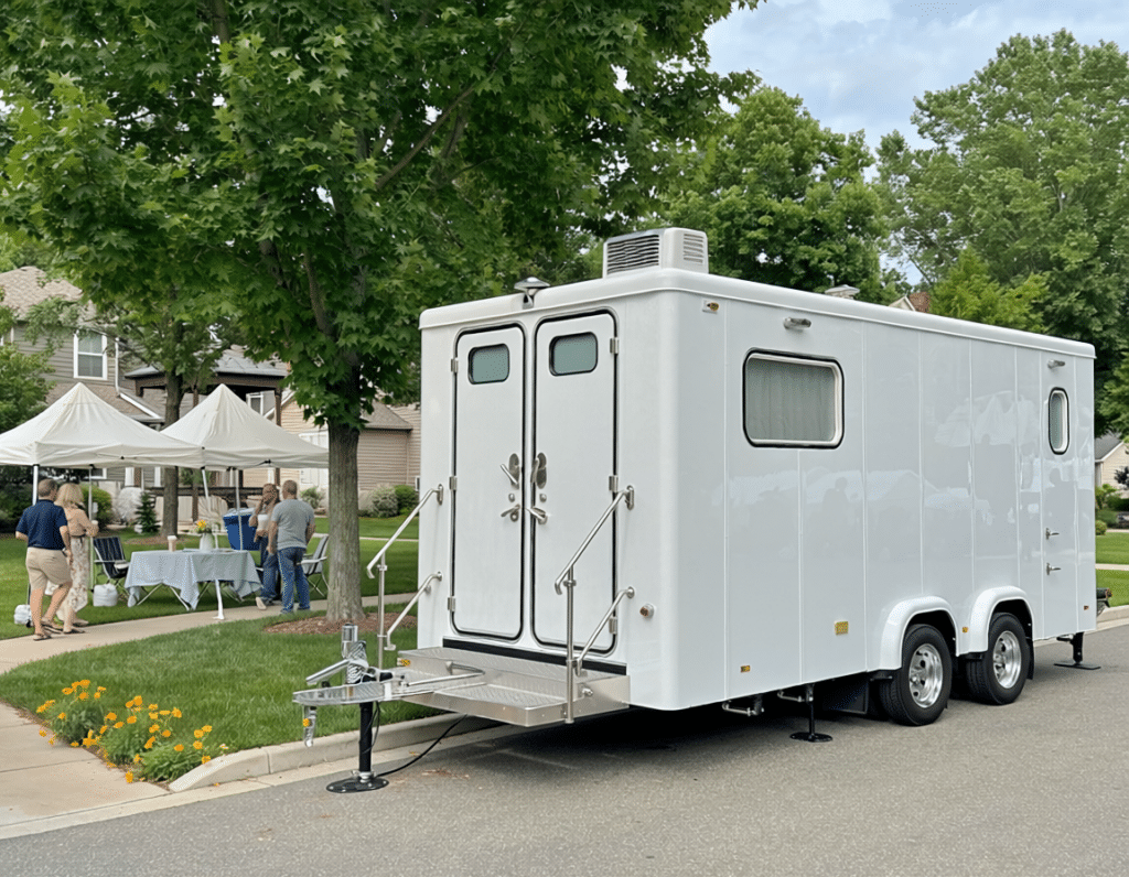 luxury restroom rental service area across Macomb County and Oakland County, Michigan